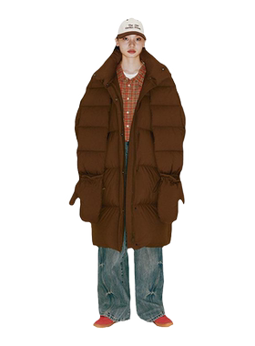 eralnc简约休闲长款羽绒服
