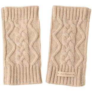 纯羊绒半指手套女冬天半截半掌无指露指针织学生保暖袖套送礼盒