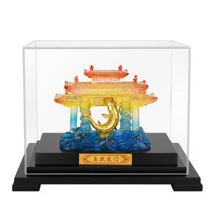鱼跃龙门金箔摆件中考高考开学礼物家居客厅电视柜玄关装饰工艺品