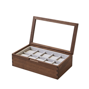 实木手表收纳盒送男士生日礼物黑胡桃木放腕表首饰的防尘收藏盒子