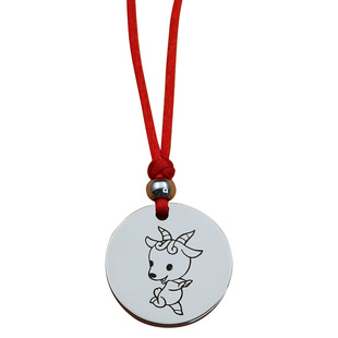 宝宝项链防走失牌定制儿童老人圆形地址刻字礼物吊坠妈妈挂牌红绳