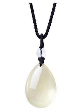 天然黄水晶水滴形吊坠