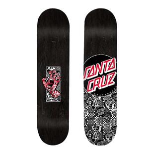 美国Santa Cruz双翘滑板Hard Rock系列黑底拼接经典logo专业板面