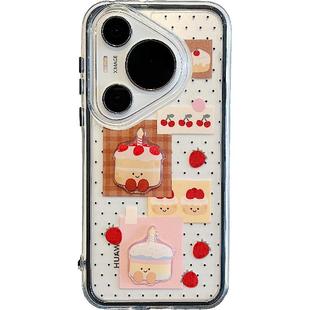 拓岚 适用华为pura70pro+手机壳Pura70ultra创意黑色波点p60卡通jellycat立体草莓蛋糕mate70/60/50挂绳全包