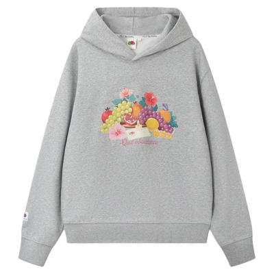 FRUITOFTHELOOM灰色连帽卫衣