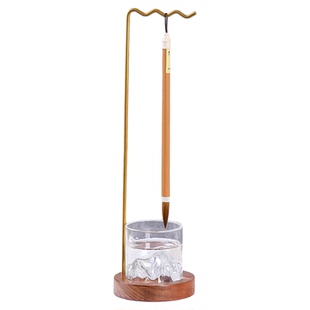 梅林笔庄多功能免洗笔架洗笔器毛笔挂架悬挂式毛笔架免洗润笔器保湿容器防干神器毛笔挂架书法专用创意收纳架