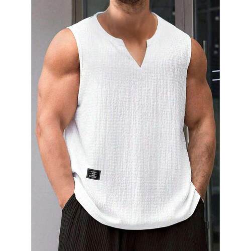 K 47983 V-neck slim fitness vest V 领薄款修身男士健身背心