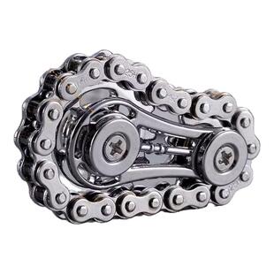 减压手指链齿飞轮链条指尖陀螺无聊解压神器齿轮联动机械金属玩具