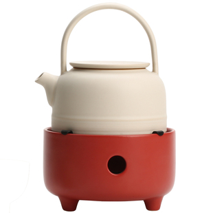宜集堂中古风茶壶泡茶家用套装陶瓷保温女士个人专用提梁养生红色