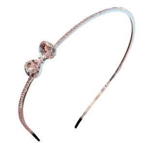 儿童高级感水钻蝴蝶结头箍韩系公主风女童细边压发窟发卡甜美发饰