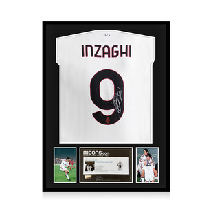 因扎吉 亲笔签名 2024-25赛季AC米兰队球衣 icons证书 精装裱