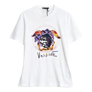 Versace/范思哲 男士美杜莎刺绣圆领短袖T恤休闲上衣银泰 301596