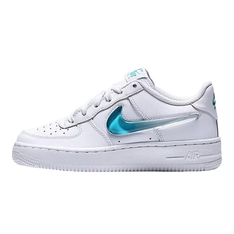 NIKE耐克男女大童空军一号运动鞋AF1渐变大勾平底板鞋IR0595-100