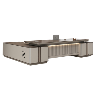 老板办公桌椅组合现代简约经理办公桌书柜组合轻奢办公室家具