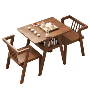 阳台小茶桌桌椅组合休闲新款小型喝茶网红实木二椅茶桌家用小茶台