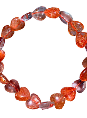 天然爆闪阿鲁沙爱心手链送女礼物