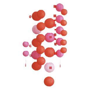 顺便买卖新年春节装饰用品红色中式纸灯笼喜庆装饰婚房布置红折纸