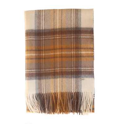 意式殿堂纯小山羊绒围巾格子披肩