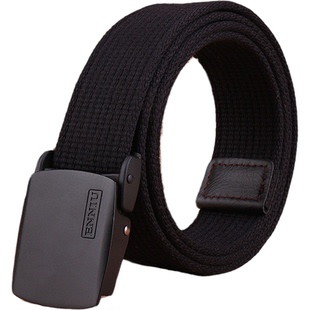 户外休闲运动帆布腰带男自动扣青年学生皮带女百搭简约韩版裤带潮