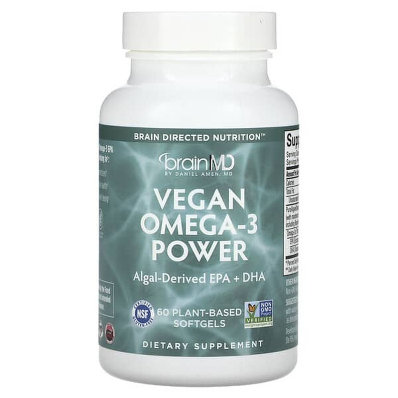 BrainMD,全素 Omega-3 能量,60 粒植物基软胶囊