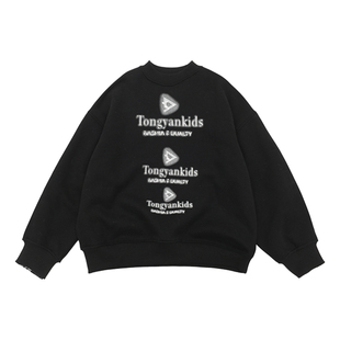 男童加绒卫衣2025冬装新款中大童韩版上衣加厚套头衫帅气儿童外套