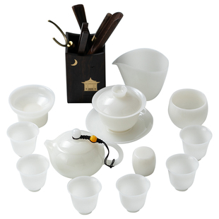 2025新款璞玉白瓷整套功夫茶具套装家用轻奢高档功夫泡茶壶茶杯