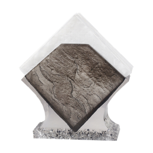 高级桌面餐巾纸座方形纸架托商用方纸巾架台面立式纸巾夹定制logo