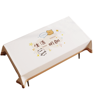 桌布防水防烫防油免洗蕾丝PVC餐桌布北欧茶几桌垫书桌ins学生布艺