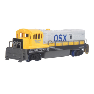 奋发美式电力机车积木拼装玩具电动小火车儿童轨道车模型套装男孩