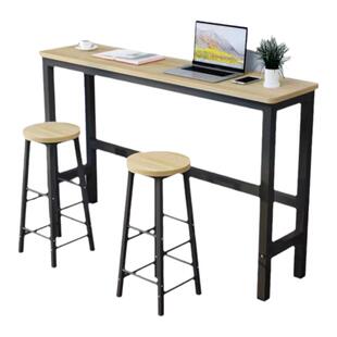 高脚桌靠墙吧台桌家用阳台窄桌子简约休闲奶茶店靠窗长条桌椅组合