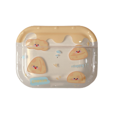 奶油黄色芝士适用苹果耳机保护套airpodspro2可爱无线蓝牙耳机壳airpod二三代ipod耳机套创意airpods3保护壳