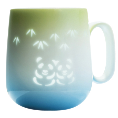 青竹熊猫之恋玲珑杯文创陶瓷杯