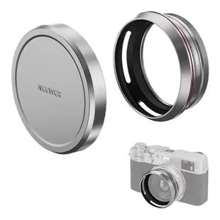 纽尔圆形遮光罩适用富士X100ViX100V方形遮光罩X100相机镜头滤镜UV保护镜黑柔滤镜配件拍照摄影摄像挡光罩