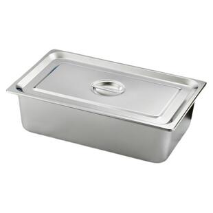 不锈钢份数盆长方形盆带盖方盆分数盘自助餐盒餐盆奶茶店果酱盒子