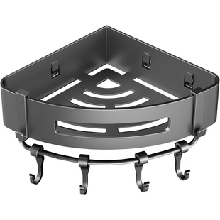 卫生间三角置物架304不锈钢免打孔浴室淋浴房转角沐浴露收纳架子