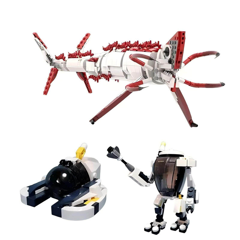 深海迷航潜水艇机器人拼装积木