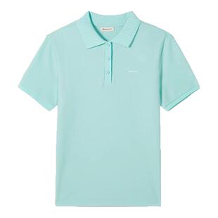 GANT/甘特新款夏季女士精梳棉T恤上衣小方格肌理感休闲短袖POLO衫