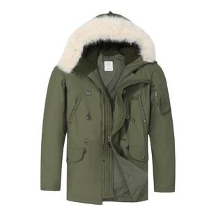 原版复刻美军N3B极地防寒服冬男加厚军迷户外登山保暖派克服棉袄