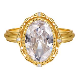 sunshifen  Sunday系列S925纯银金色戒指轻奢情人节礼物送女友