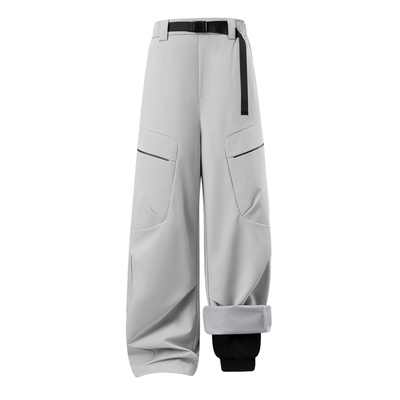 户外三合一弯刀冲锋羽绒裤