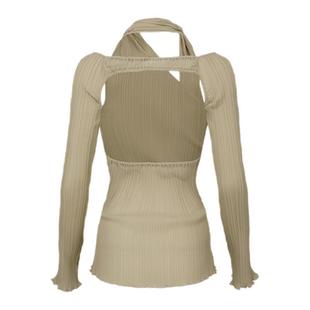 SCULPTOR韩国25秋冬串珠围巾长袖上衣春秋复古设计感内搭MUSINSA