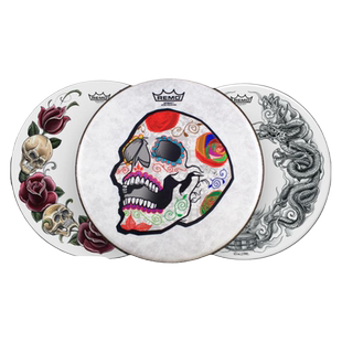 瑞盟 REMO 14寸军鼓皮 TT0814 CS0814彩绘纹身签名鼓皮骷髅玫瑰