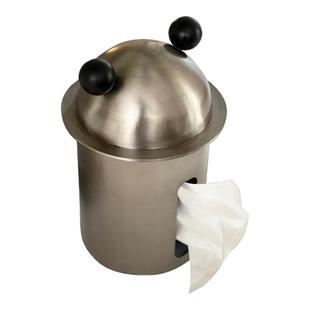 猫熊米奇纸巾盒不锈钢餐巾收纳架家用客厅茶几创意可爱摆件抽纸筒