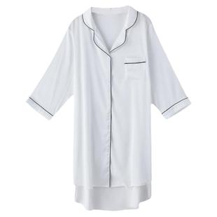 桑蚕丝睡衣女2026年新款春夏真丝男友风衬衫睡裙宽松家居服可外穿