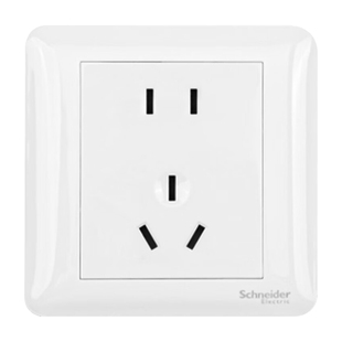 施耐德畅意二孔三眼极插带单控带开关一开五孔插座面板1单开暗装