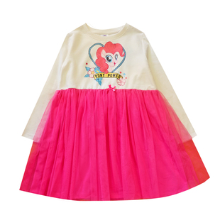 小马宝利女童装春季长袖T恤卫衣纱裙连衣裙玫粉色白色卡通中大童