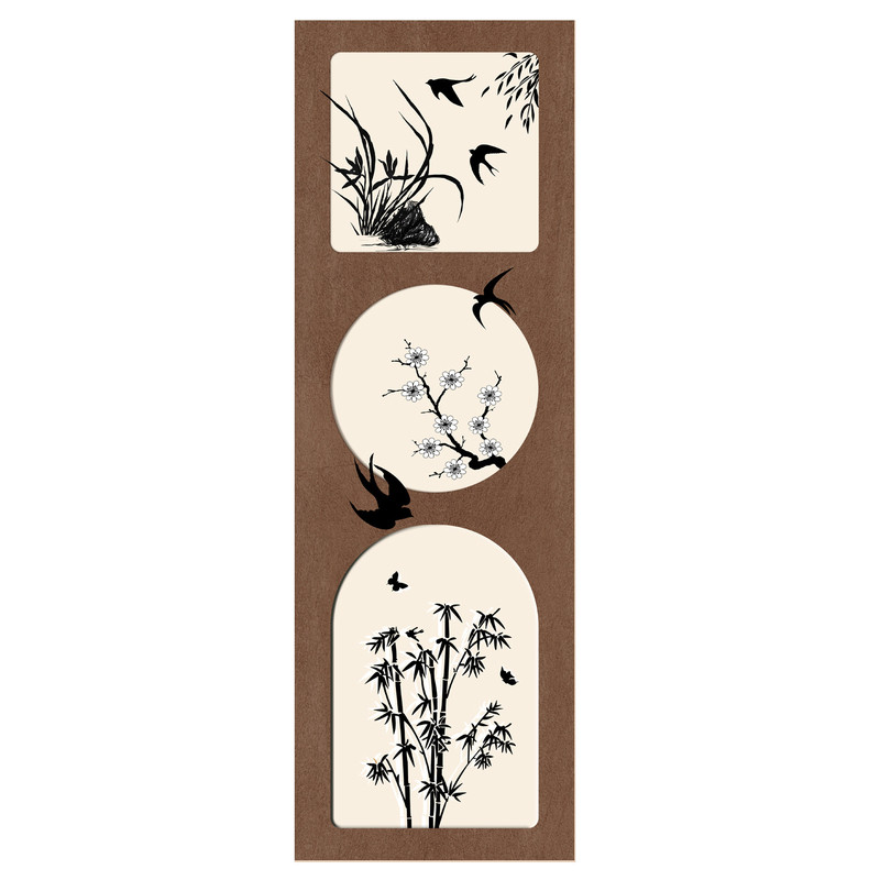 中古风美拉德色燕子花卉入户玄关现代装饰画