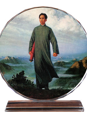 伟大领袖画像红色革命水晶摆件