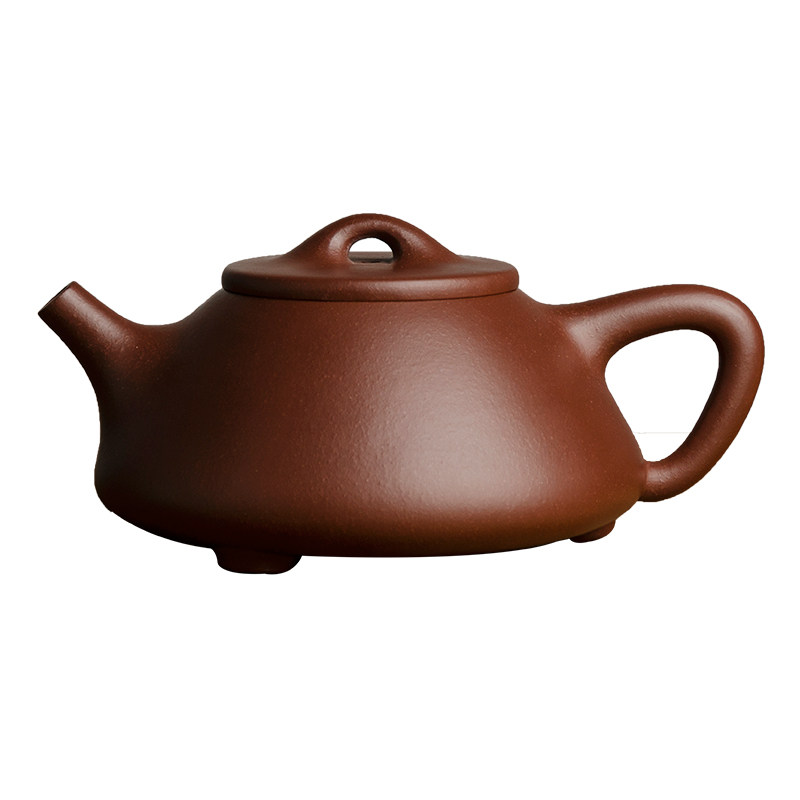 宜兴紫砂壶底槽清紫泥子冶石瓢300CC家用泡茶壶手工紫砂茶壶茶具