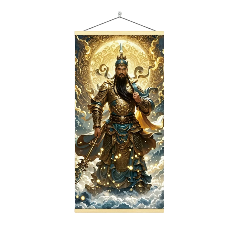 武财神关公招财旺宅卷轴挂画